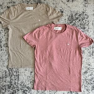Abercrombie & Fitch men’s soft tee size small tan and salmon